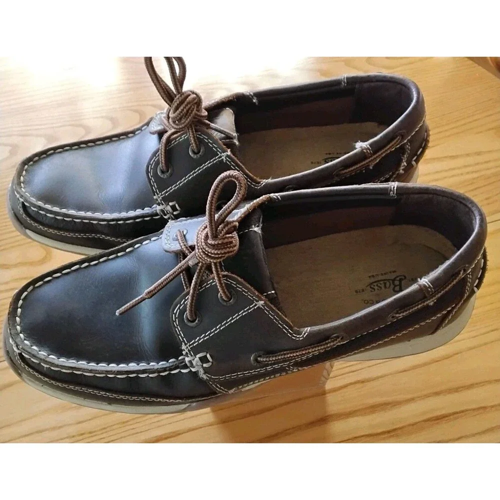 G H Bass Co Maine Leather Boat Shoes Brown Men’s Size 10M Great Condition